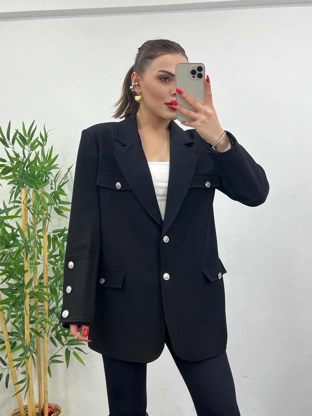 Tasarim Özel Seri̇ Bleazer Ceket Si̇yah