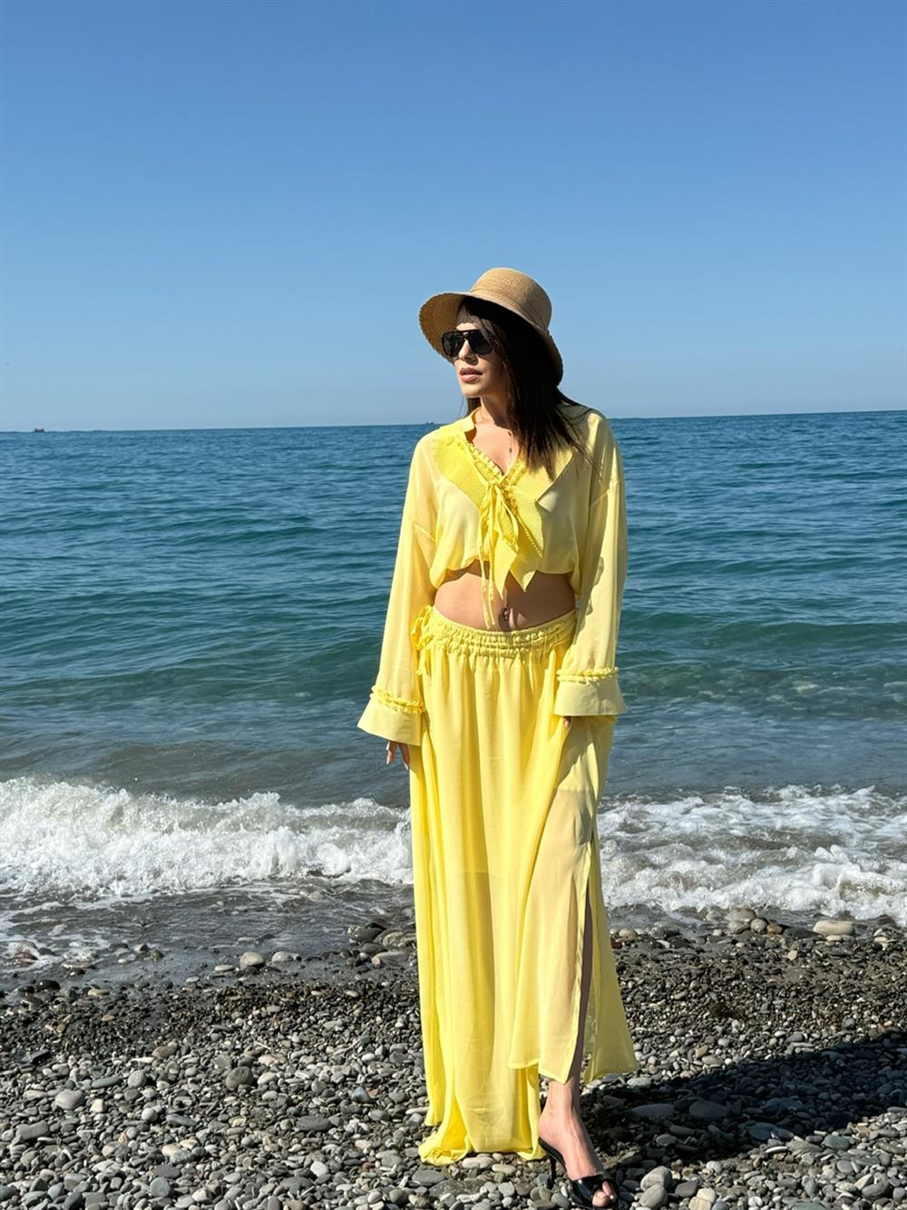 TASARIM ŞİFON İKİLİ ETEKLİ TAKIM