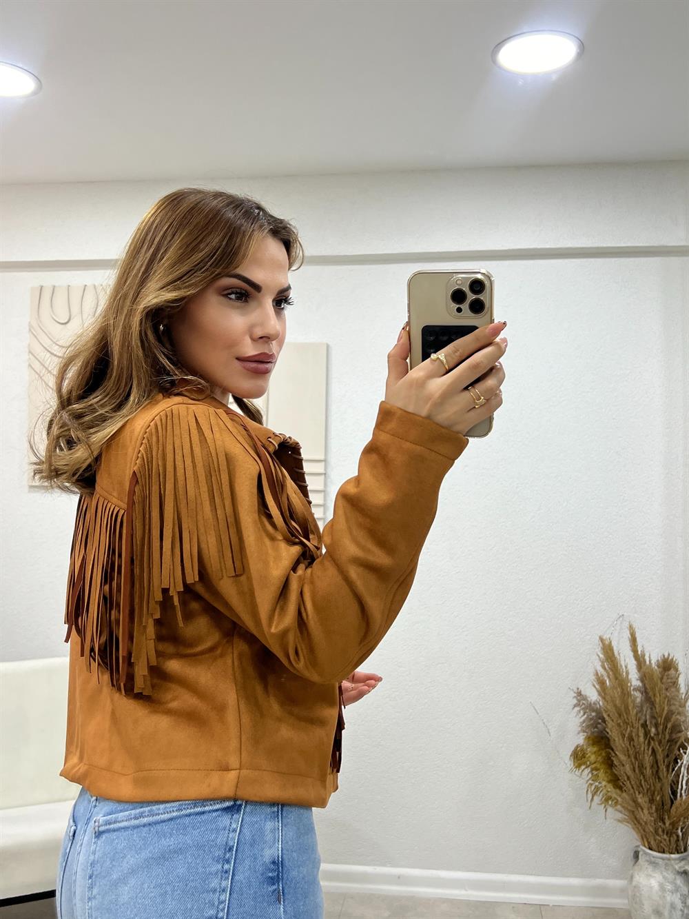 Tasarim Tarçin Süet Ceket