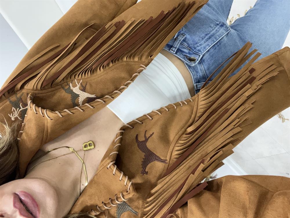 Tasarim Tarçin Süet Ceket