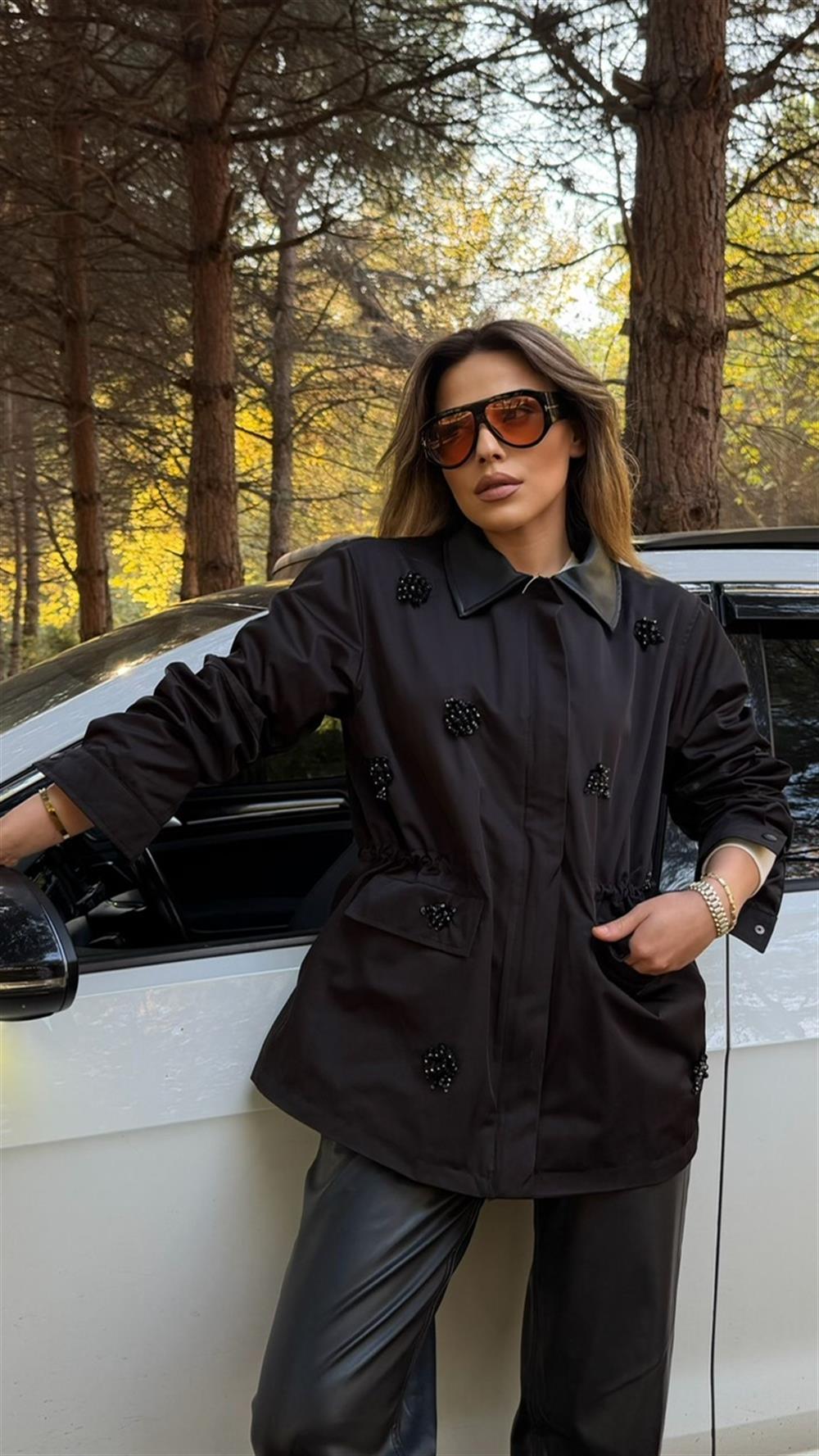 TASARIM TAŞ İŞLEMELİ CEKET