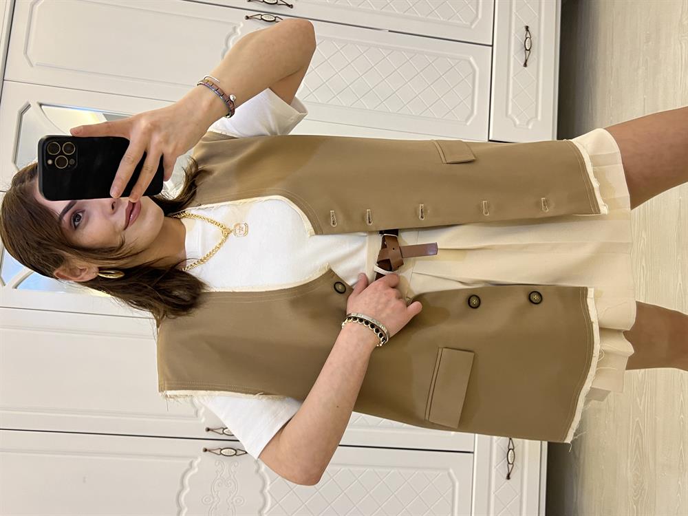 Tasarim Vintage Gabardi̇n Yelek