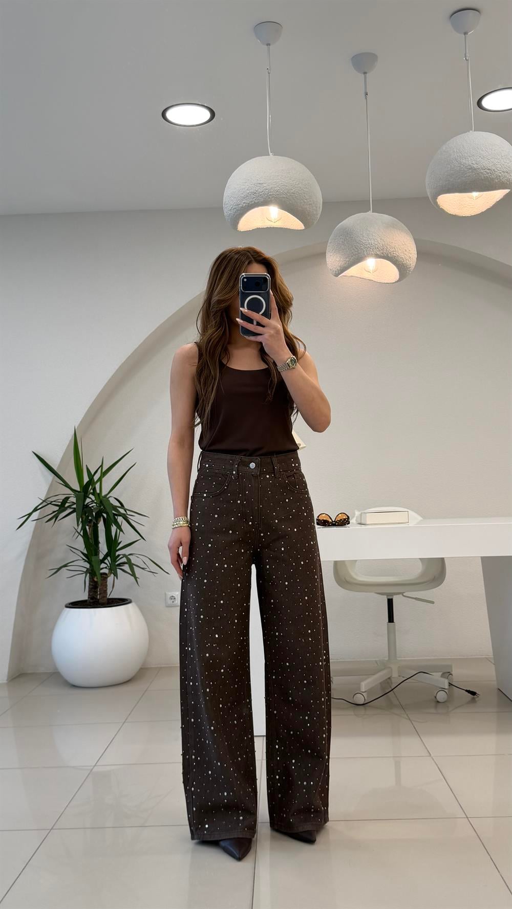 TAŞLI BOL PAÇA JEAN KAHVE