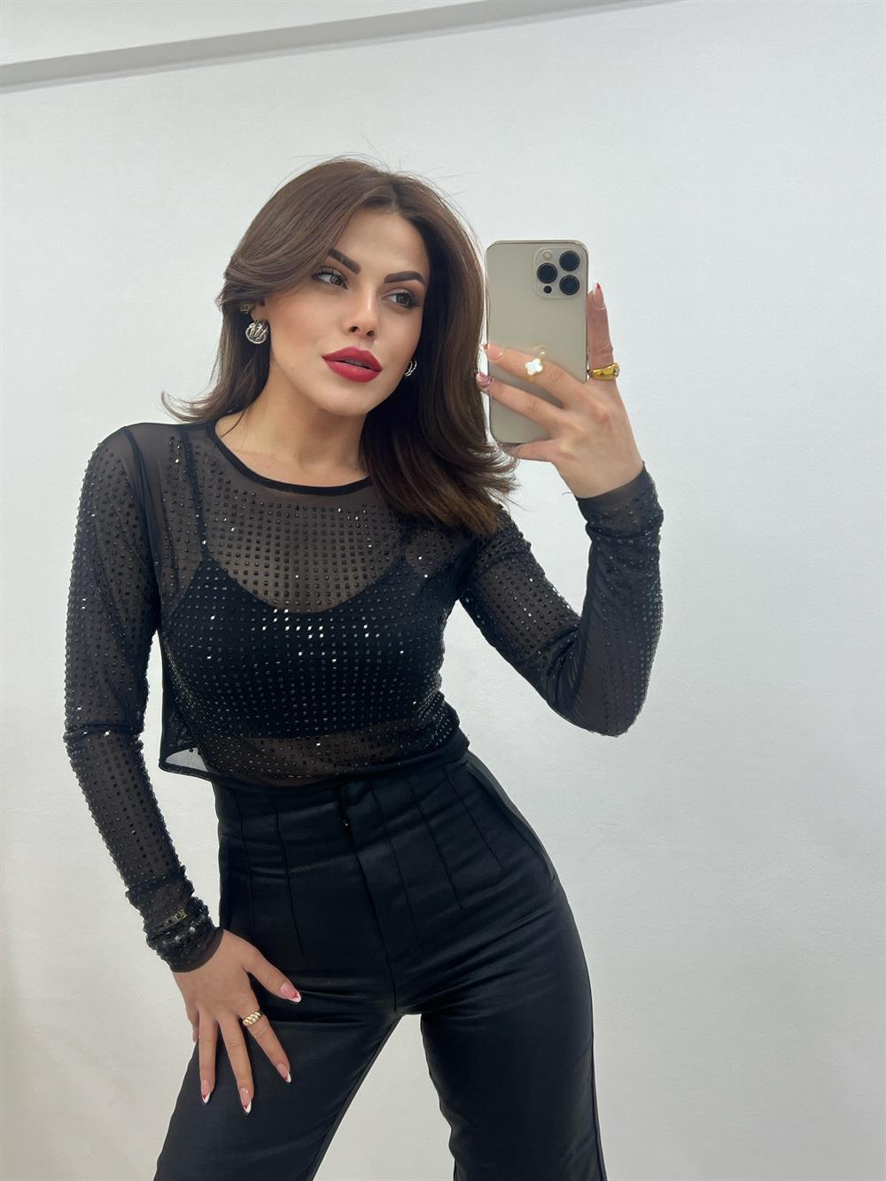 Taşli Tül Bluz