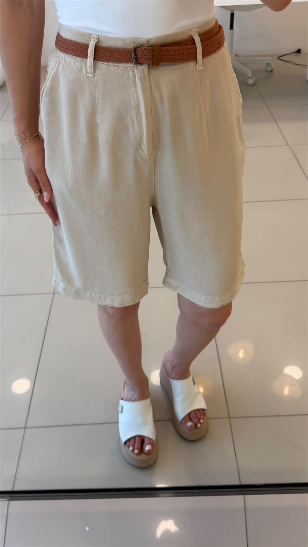 Tensel Şehir Boy Şort Taş