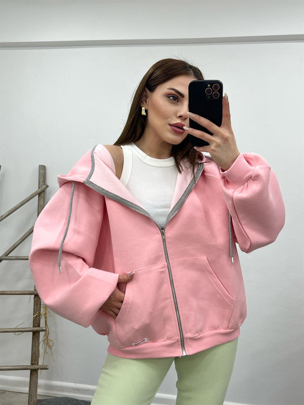 Toz Pembe Sweat Hirka