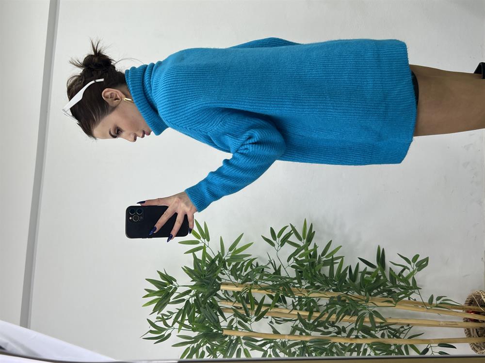 Turkuaz Balikçi Yaka Kazak