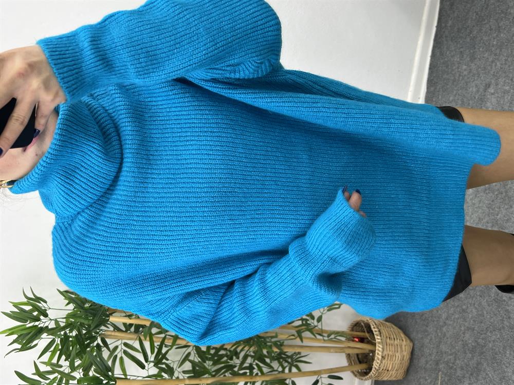 Turkuaz Balikçi Yaka Kazak