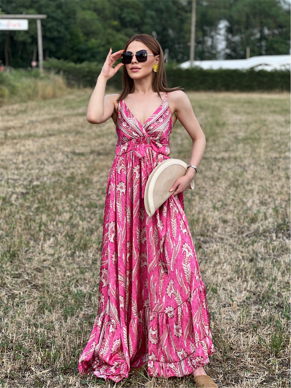 Uçuş Uçuş Pamuk Saten Elbi̇se Pembe