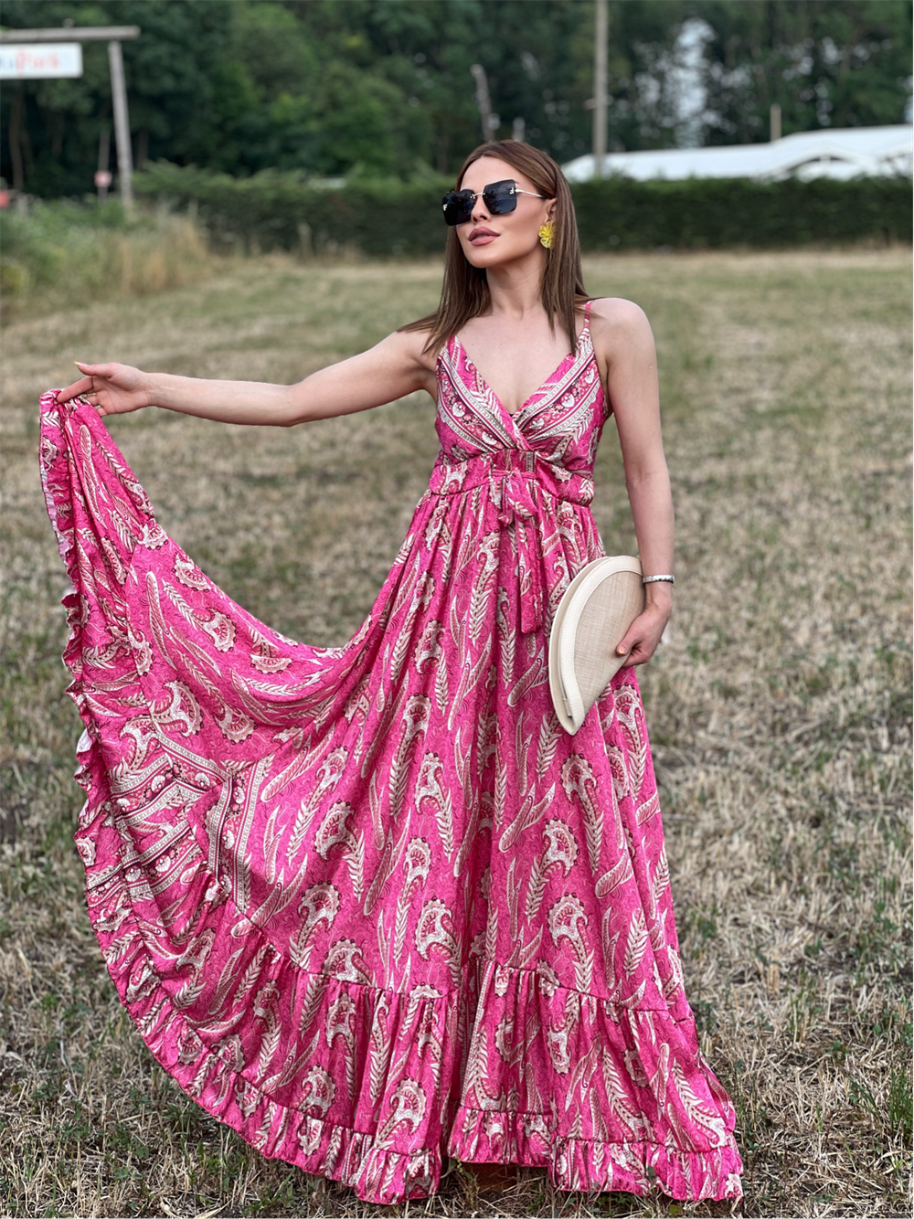 Uçuş Uçuş Pamuk Saten Elbi̇se Pembe