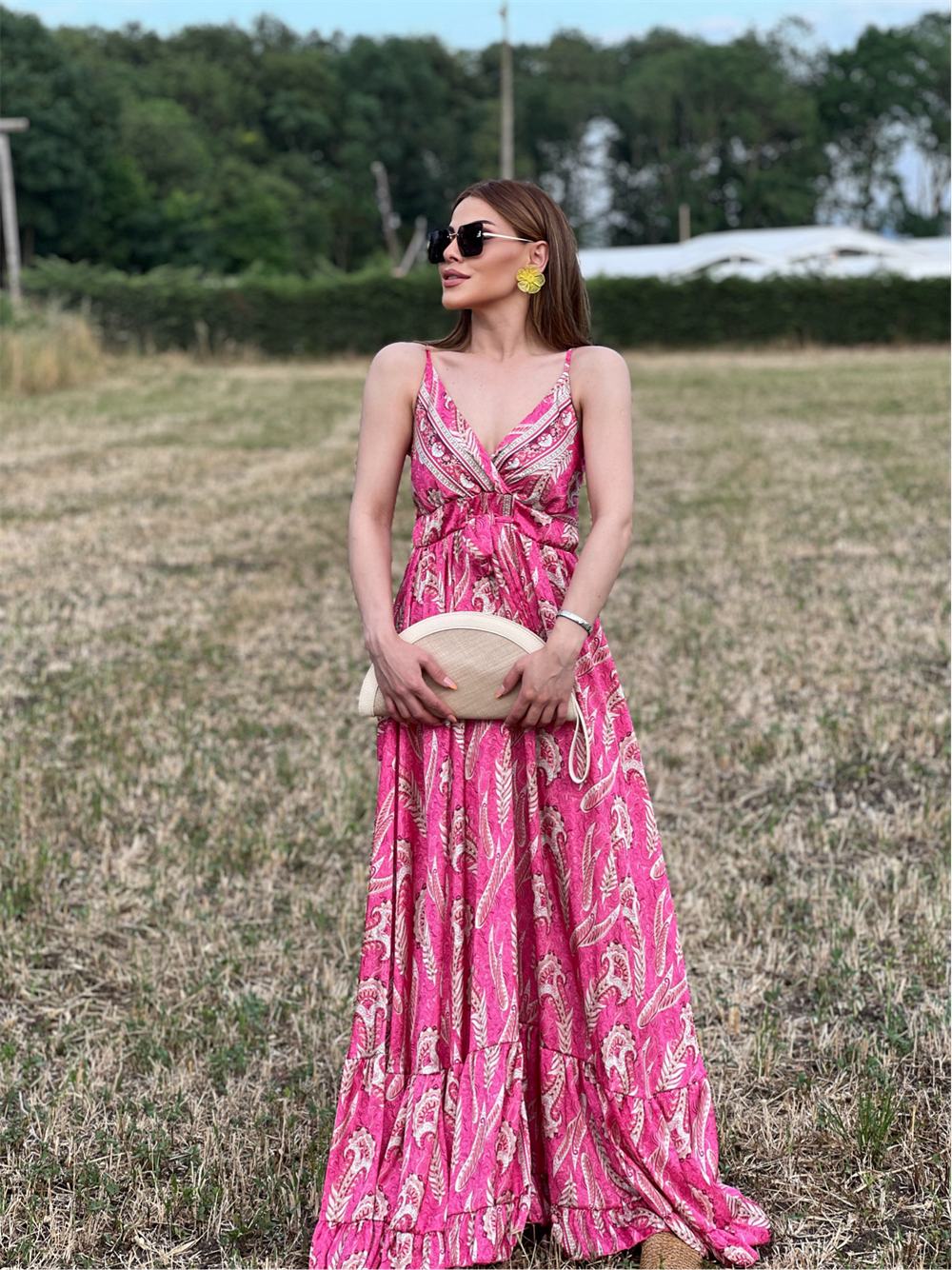 Uçuş Uçuş Pamuk Saten Elbi̇se Pembe