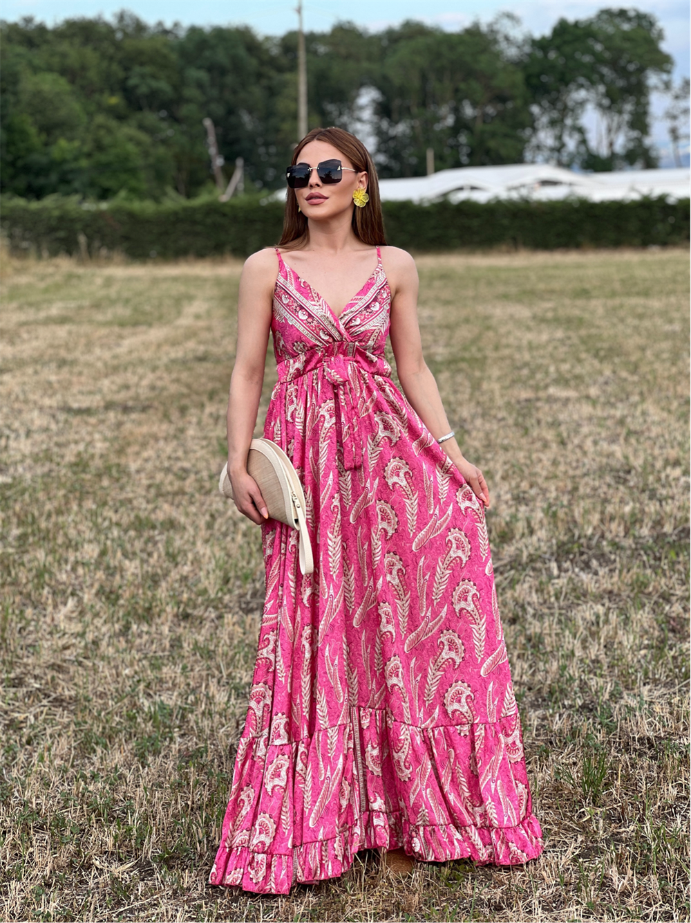 Uçuş Uçuş Pamuk Saten Elbi̇se Pembe