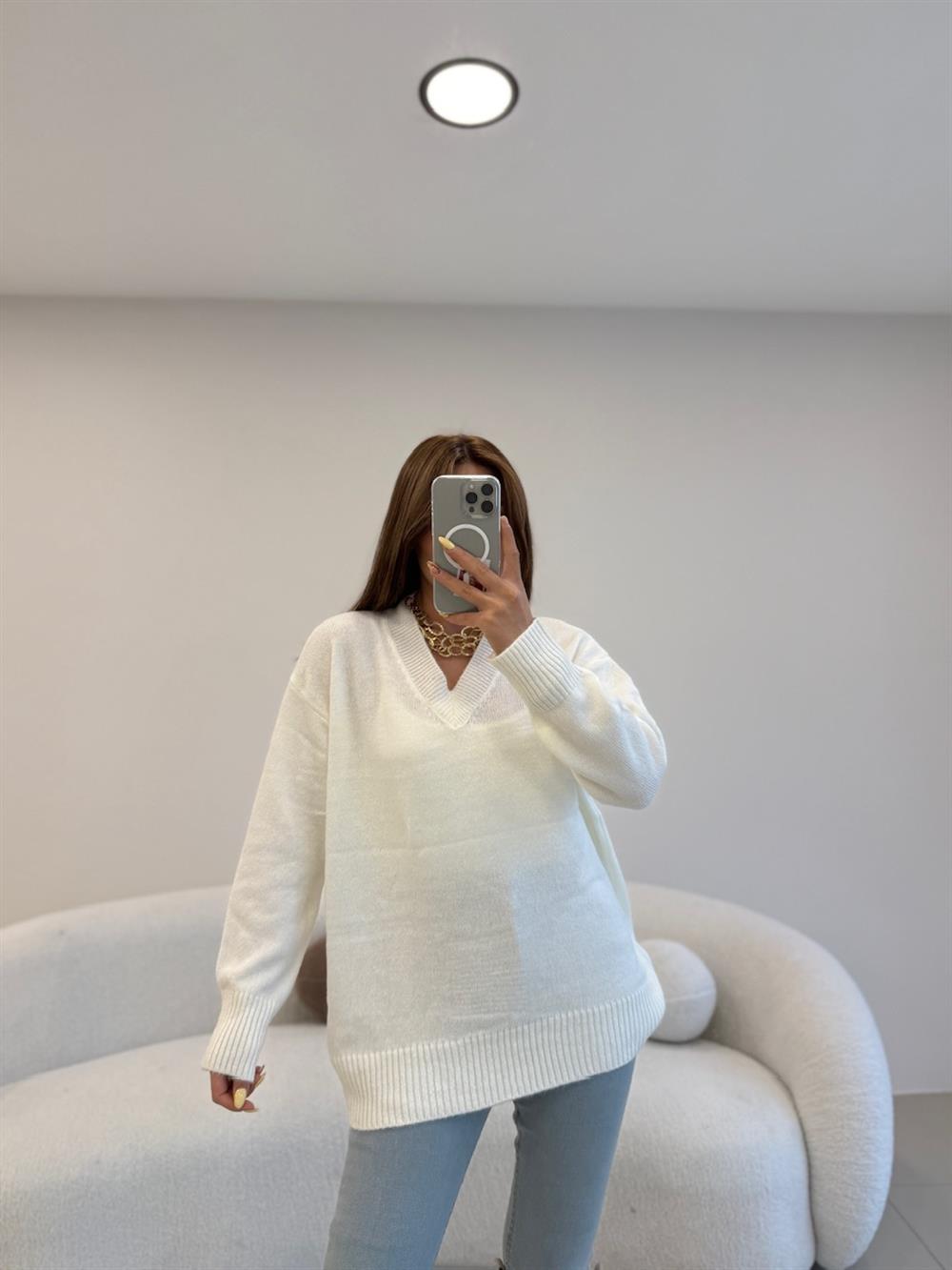 V YAKA BASİC KAZAK EKRU