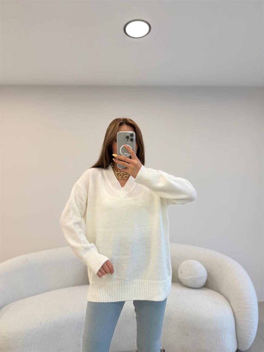 V YAKA BASİC KAZAK EKRU