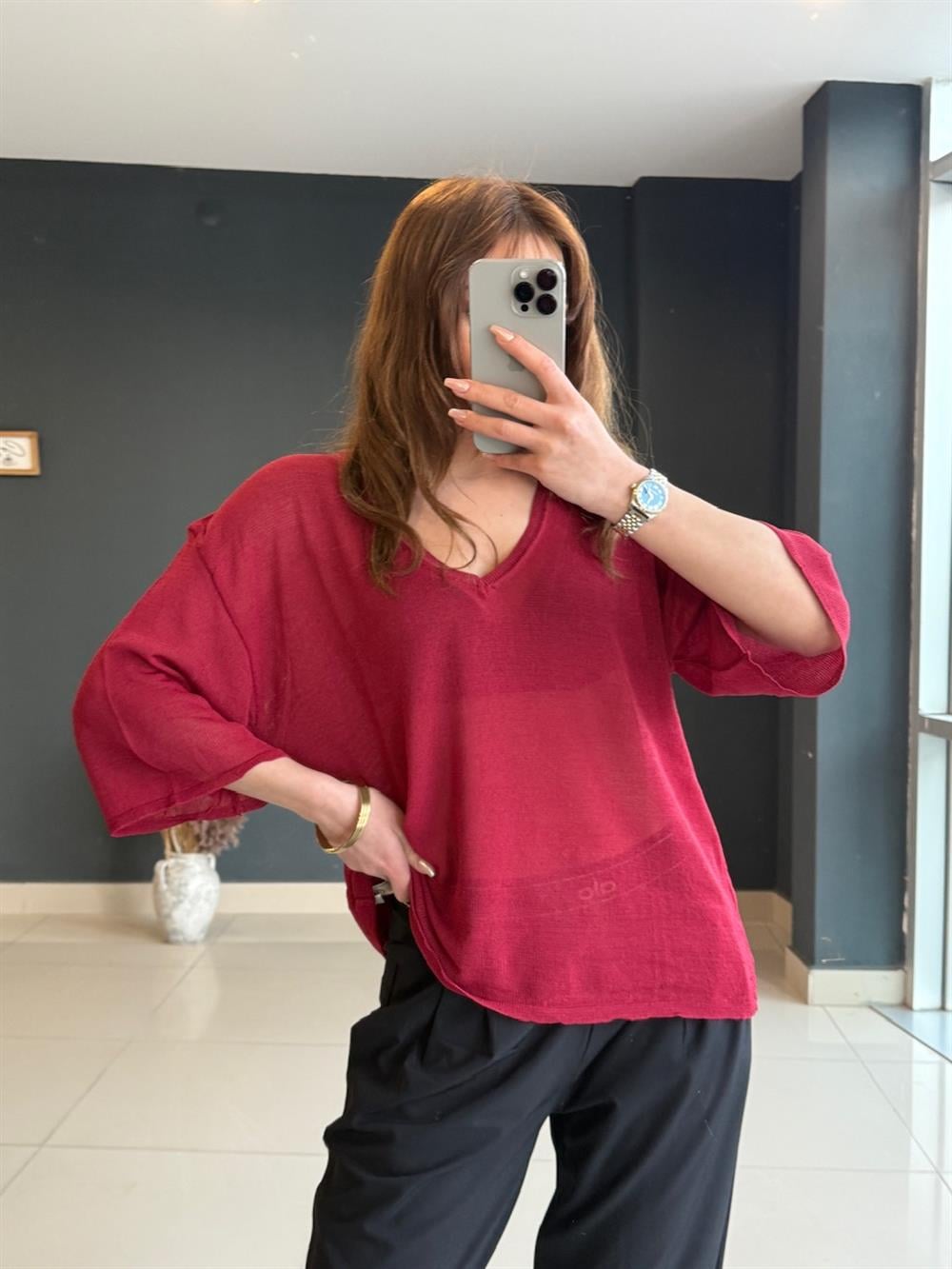 V Yaka Tül Merseri̇ze Bordo