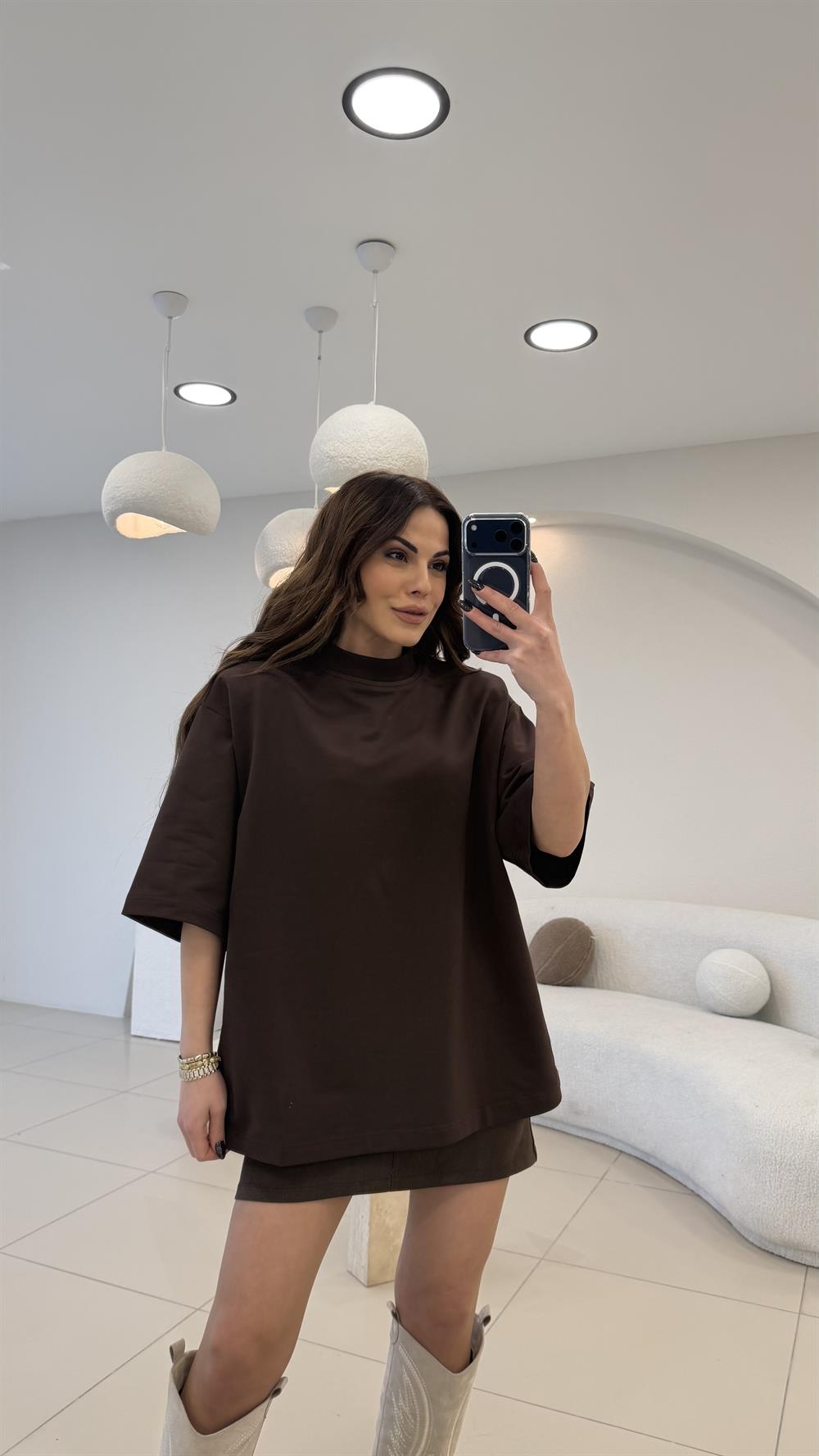 VATKALI BASİC TSHİRT KAHVE