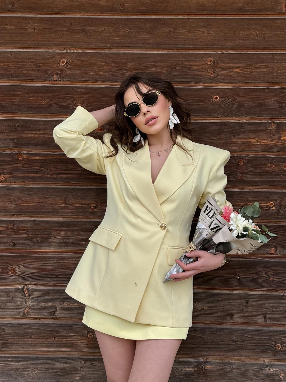 VATKALI TEK DÜĞMELİ BLAZER CEKET