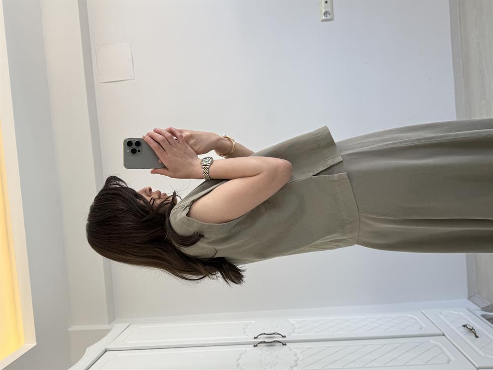 VİNTAGE AKSESUAR DETAYLI  YELEK YEŞİL