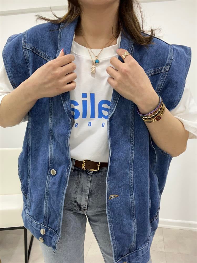 Vi̇ntege Deni̇m Yelek