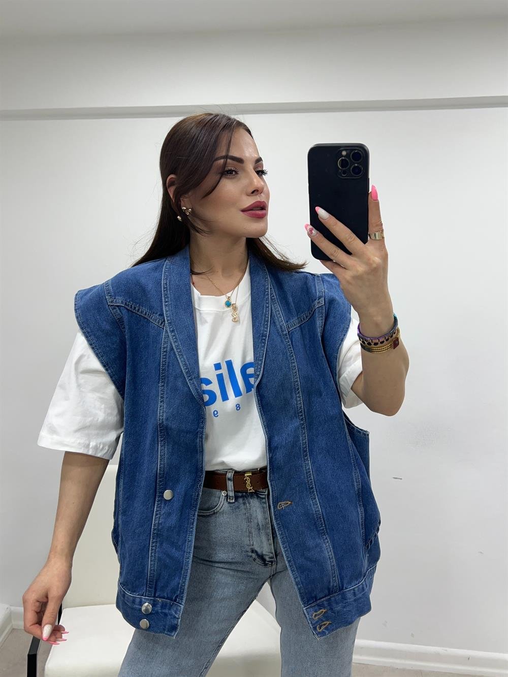 Vi̇ntege Deni̇m Yelek