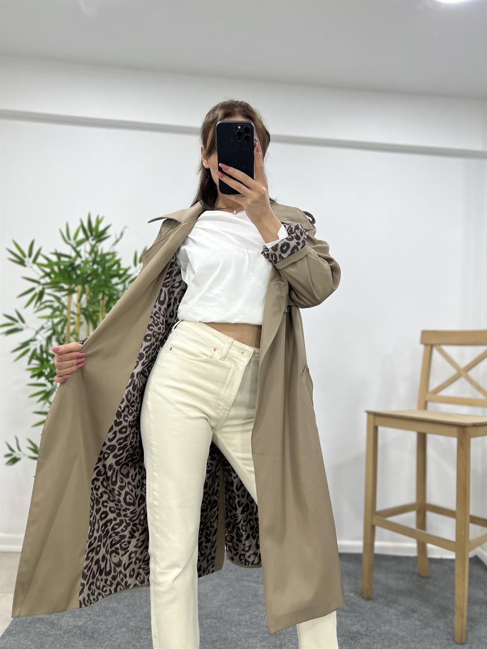 Vi̇zon Leopar Astarli Trençkot