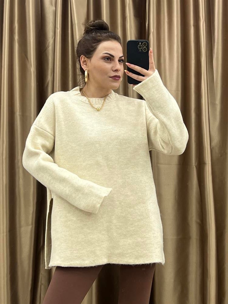 Yandan Yirtmaçli Duble Kol Tri̇ko Vi̇zon