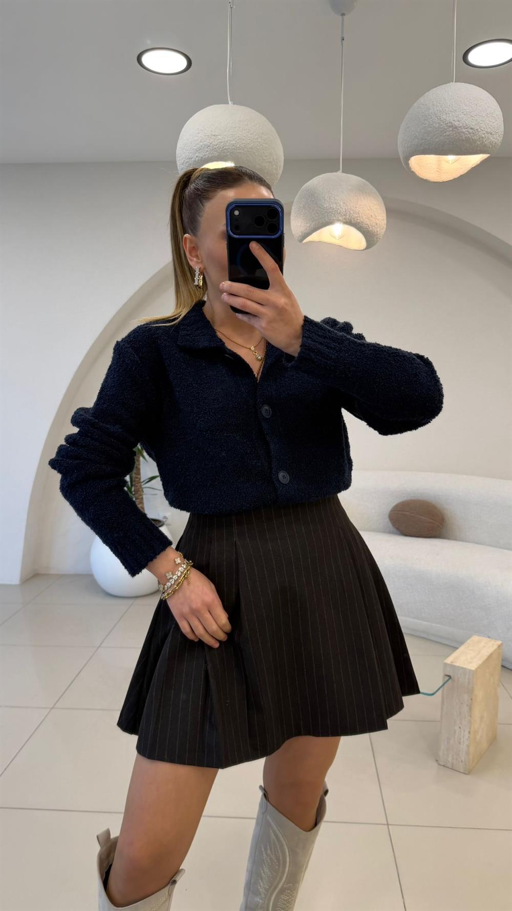 YUMOŞ DOKU BUKLET HIRKA LACİVERT