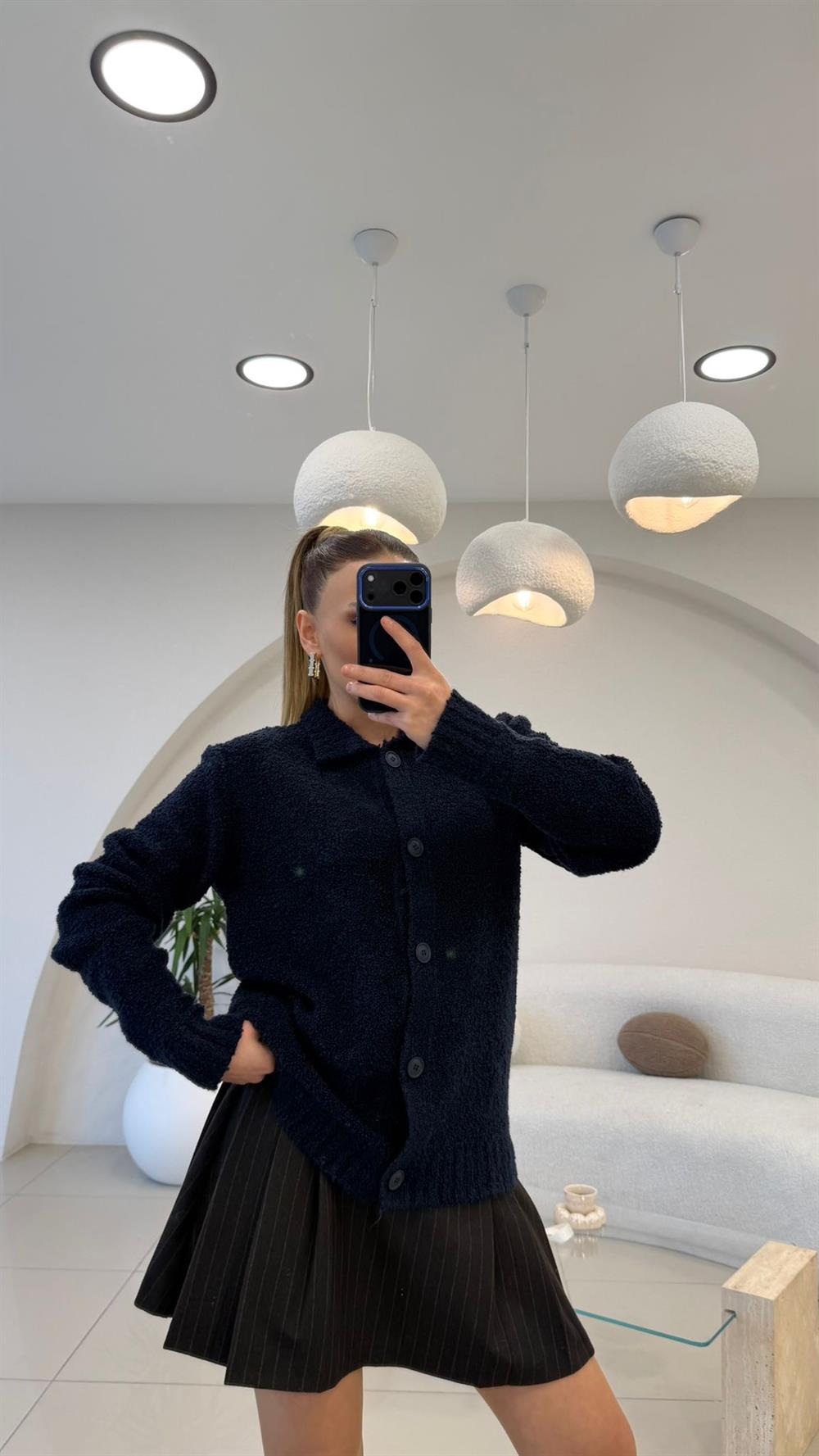 YUMOŞ DOKU BUKLET HIRKA LACİVERT