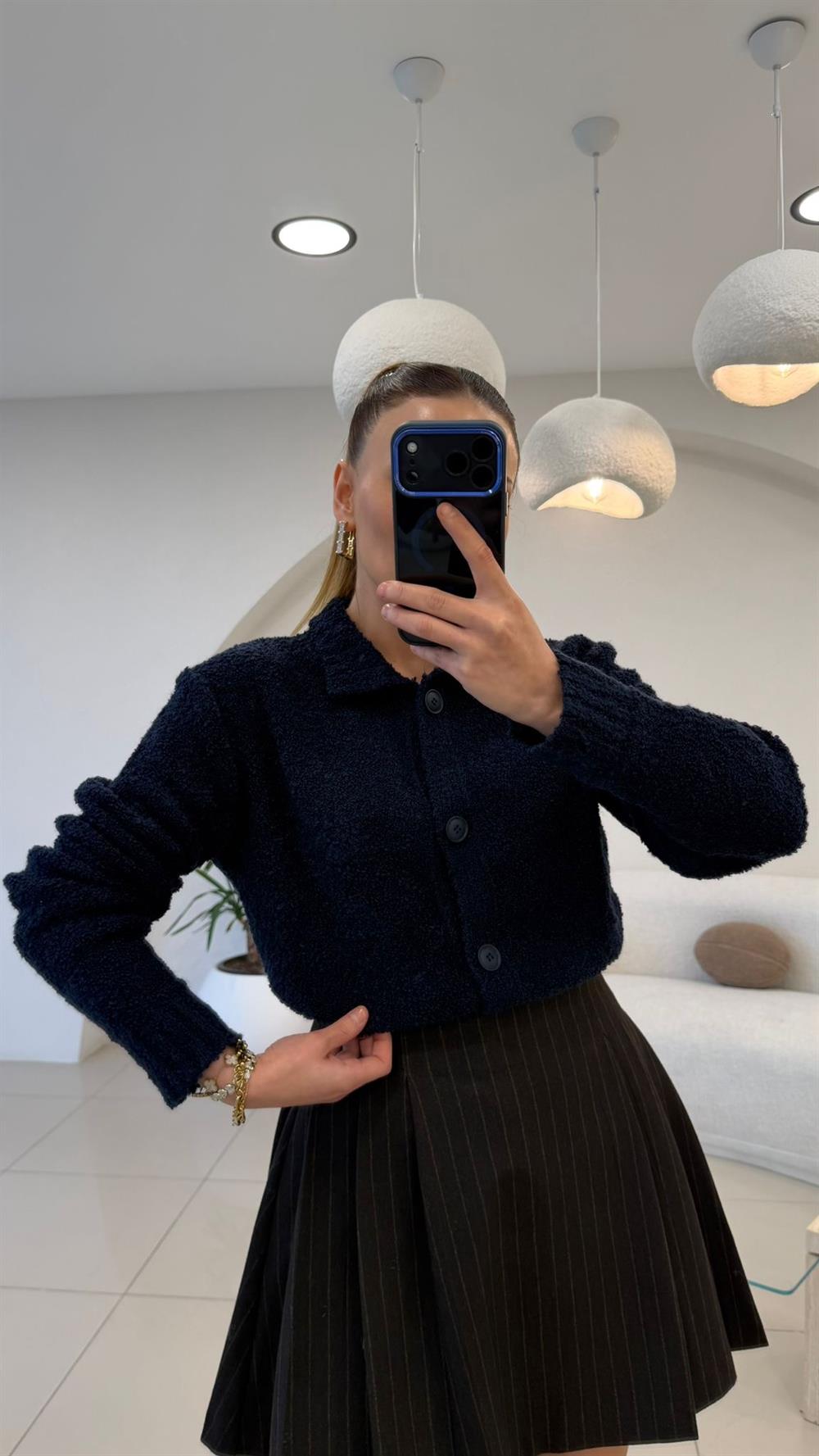 YUMOŞ DOKU BUKLET HIRKA LACİVERT