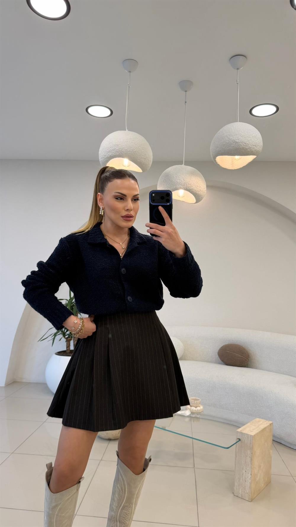 YUMOŞ DOKU BUKLET HIRKA LACİVERT