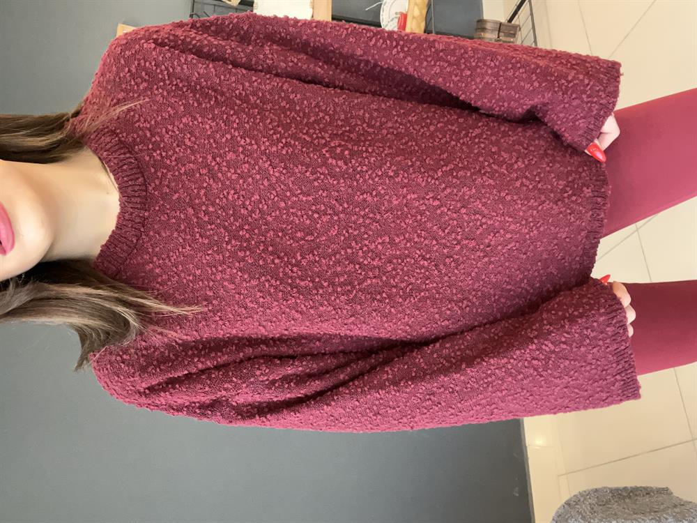 Yumuşak Dokulu Basi̇c Kazak Bordo