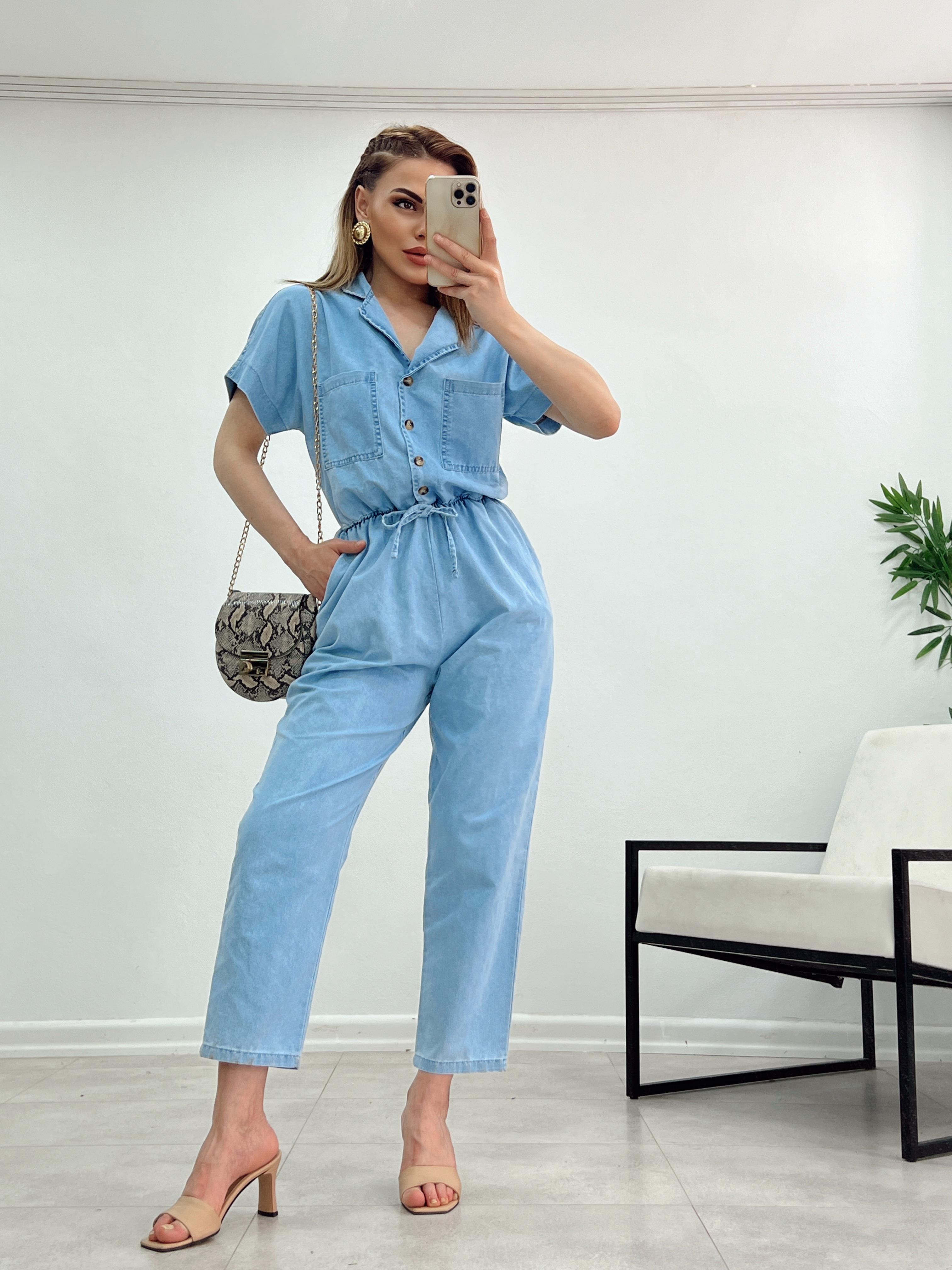 1.SINIF KALİTE TENSEL JEAN BELİ LASTİKLİ TULUM