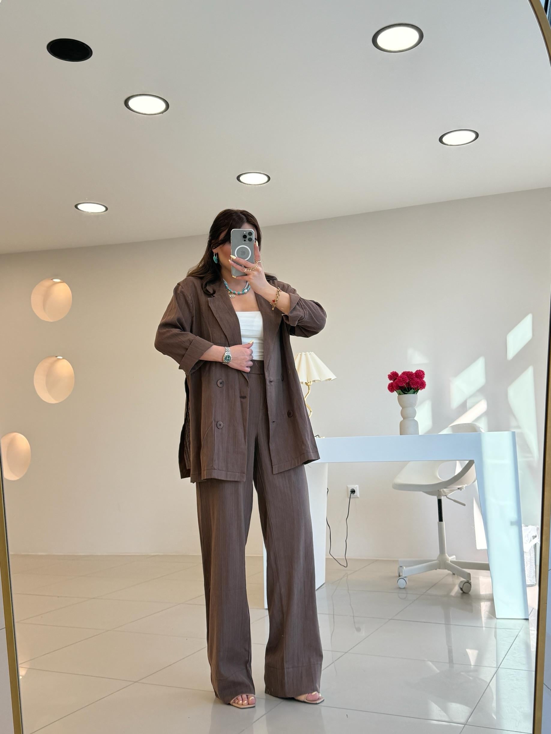 %100 KETEN İKİLİ TAKIM KAHVE