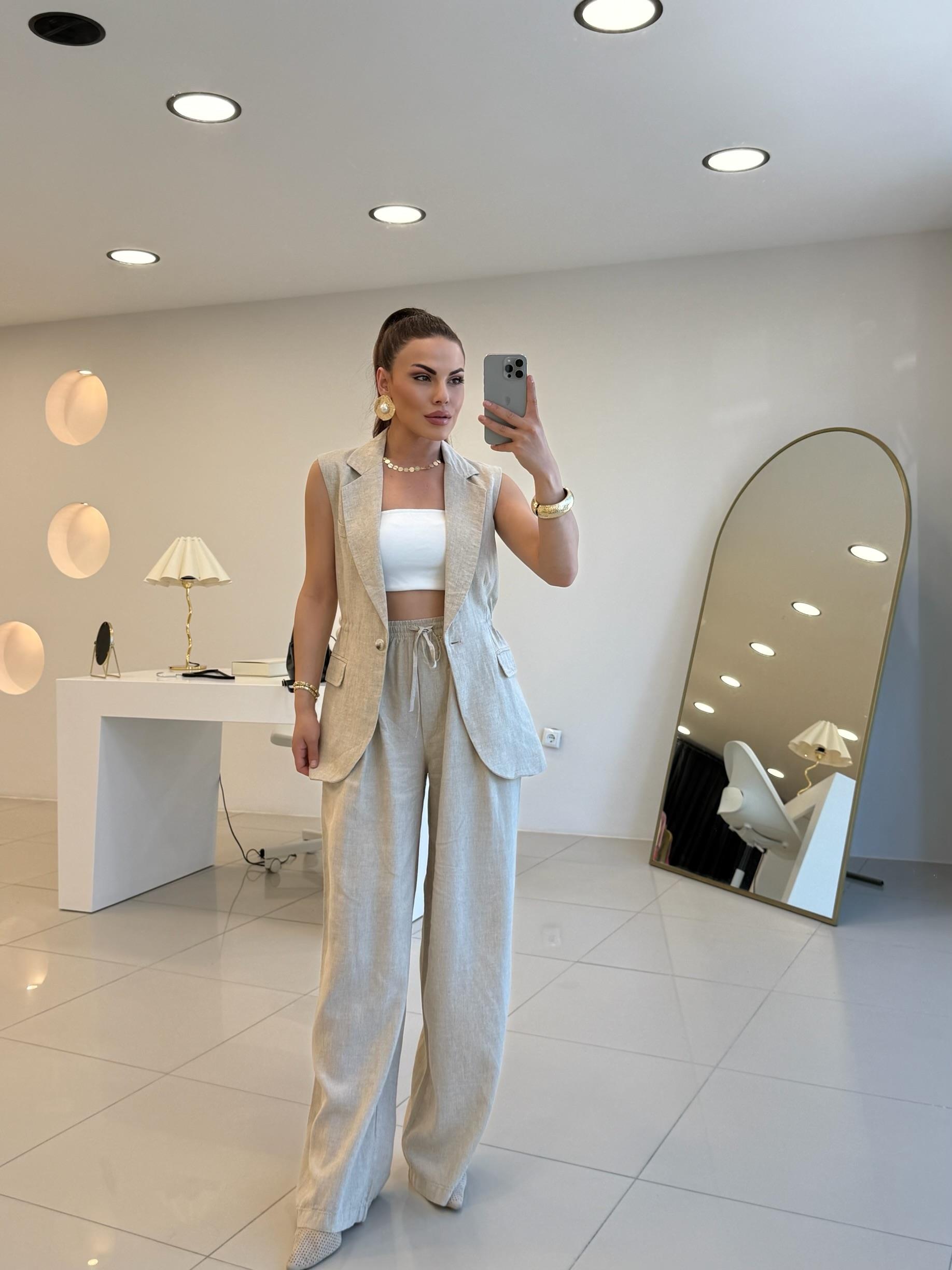 %100 KETEN YELEKLİ İKİLİ TAKIM