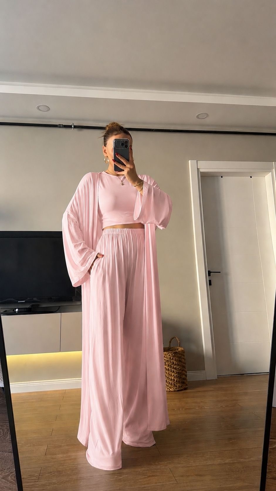 3 lü Hırkalı Pamuk Takım Pembe
