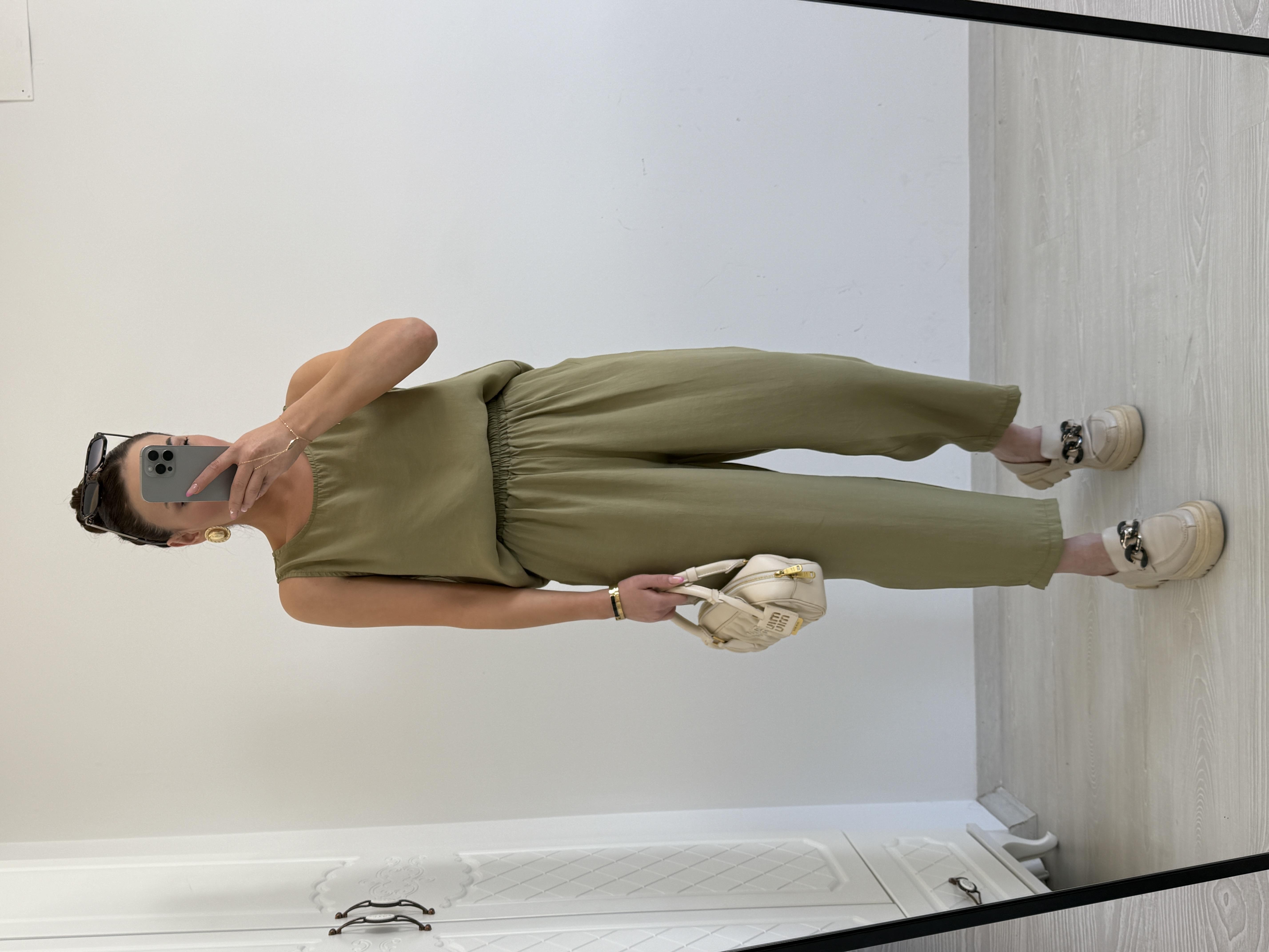 AYROBİN KETEN İKİLİ TAKIM YEŞİL