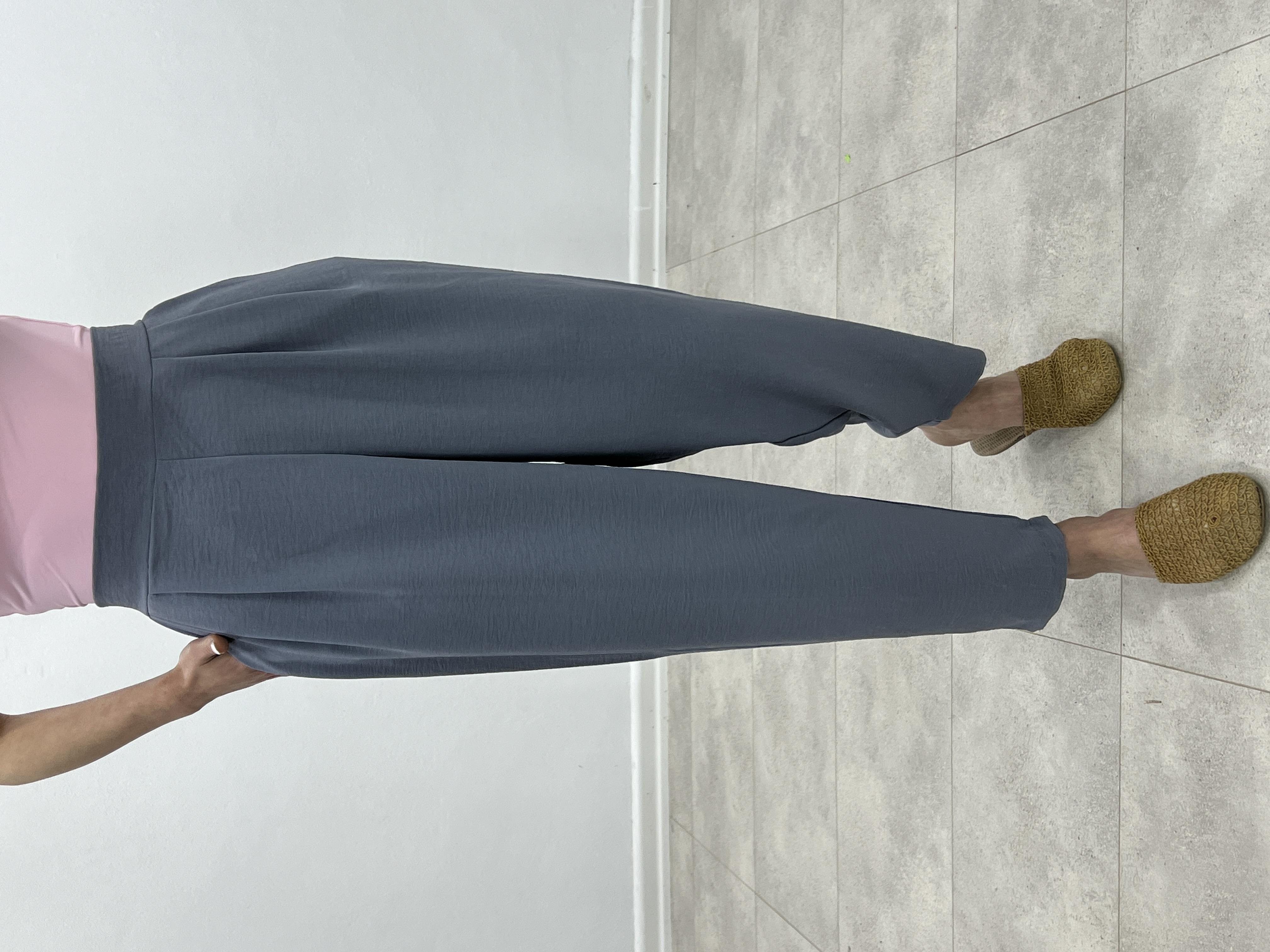 AYROBİN KETEN ŞALVAR PANTOLON GRİ