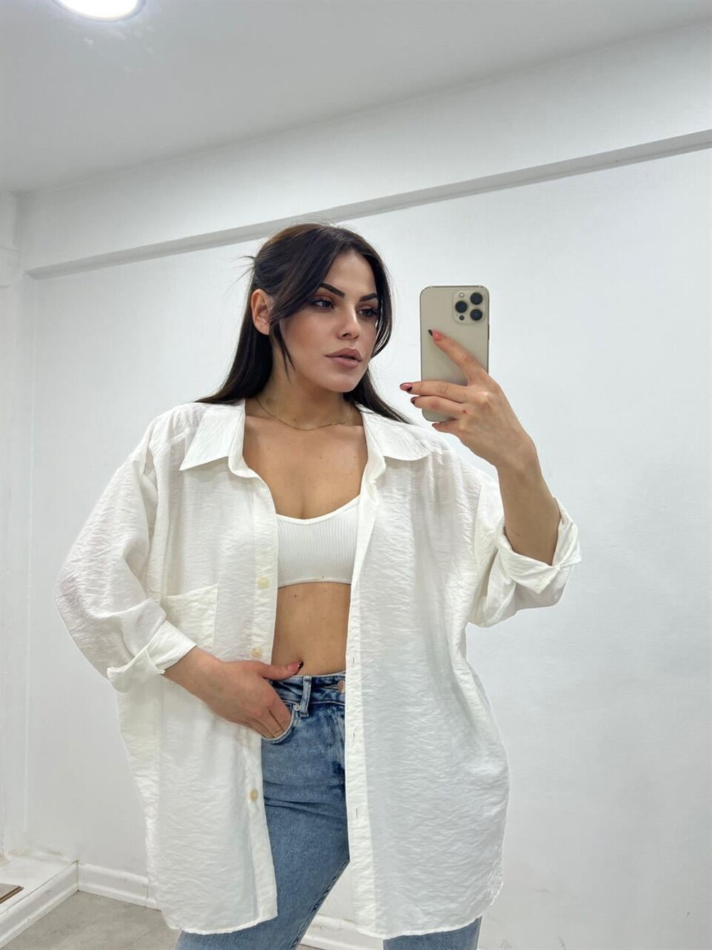 BAMBU KUMAŞ GÖMLEK  BEYAZ