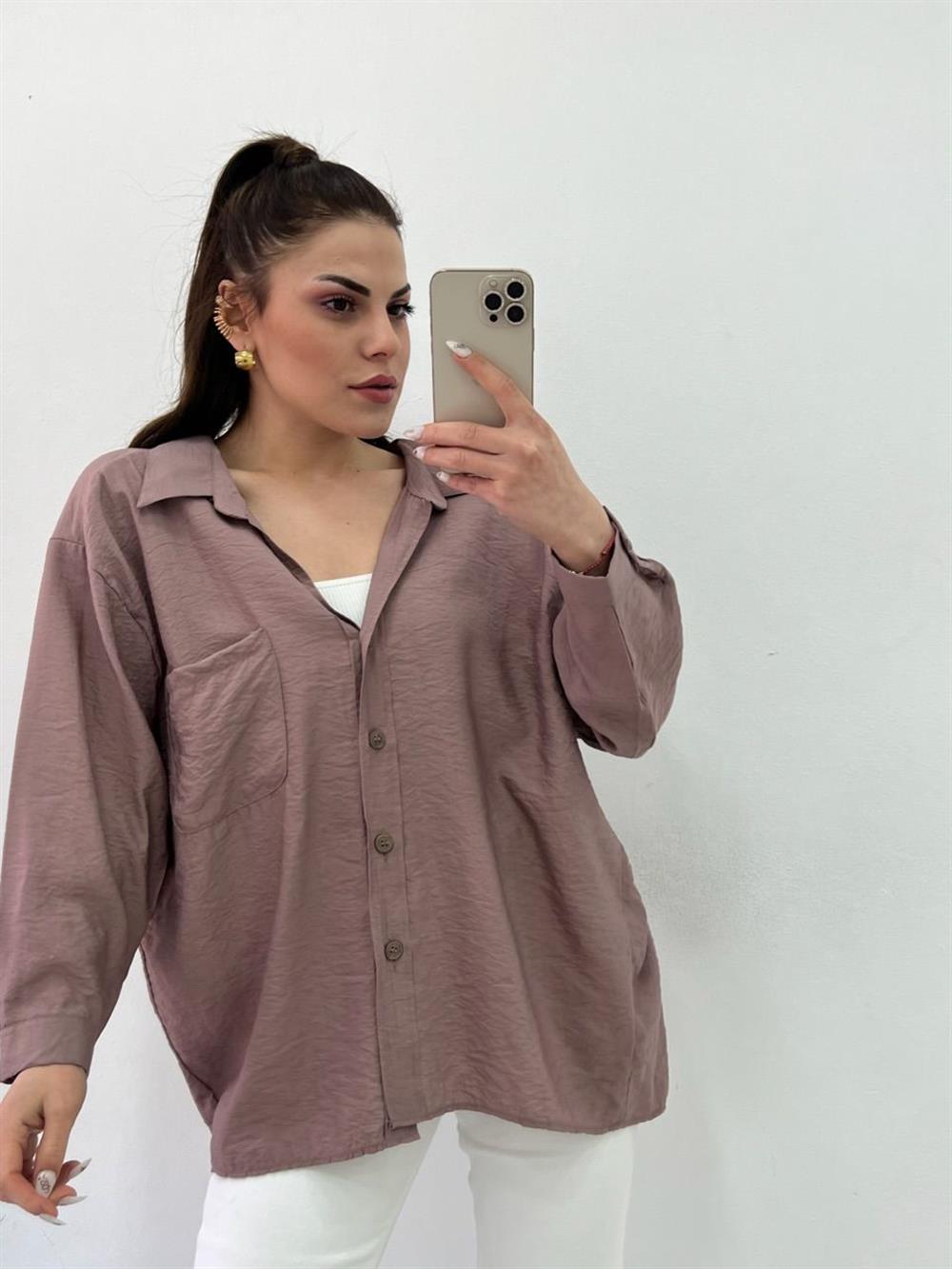 BAMBU KUMAŞ GÖMLEK KAHVE