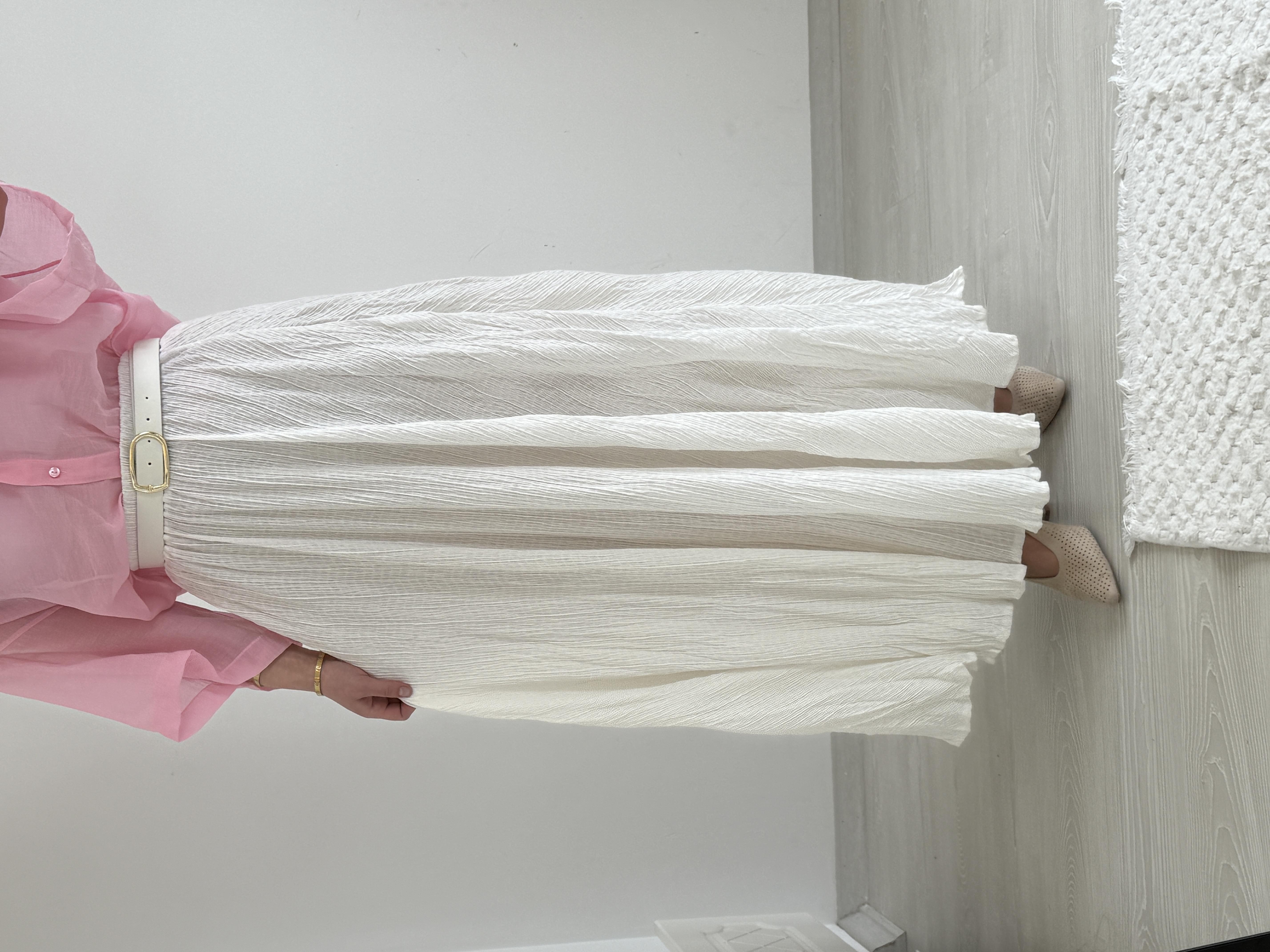 Beli̇ Lasti̇kli̇ Etek Beyaz