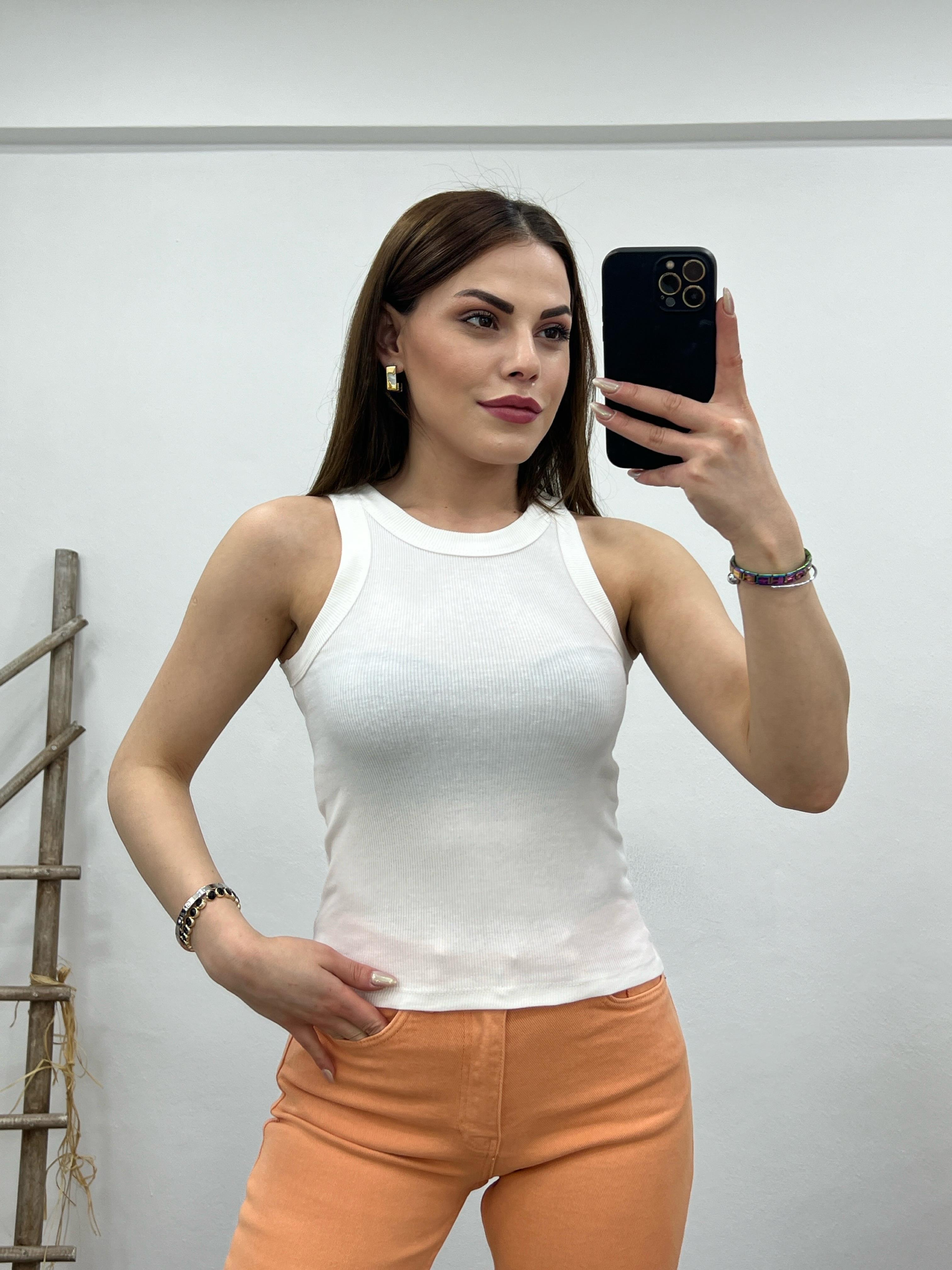 BEYAZ KALIN BİYELİ CROP
