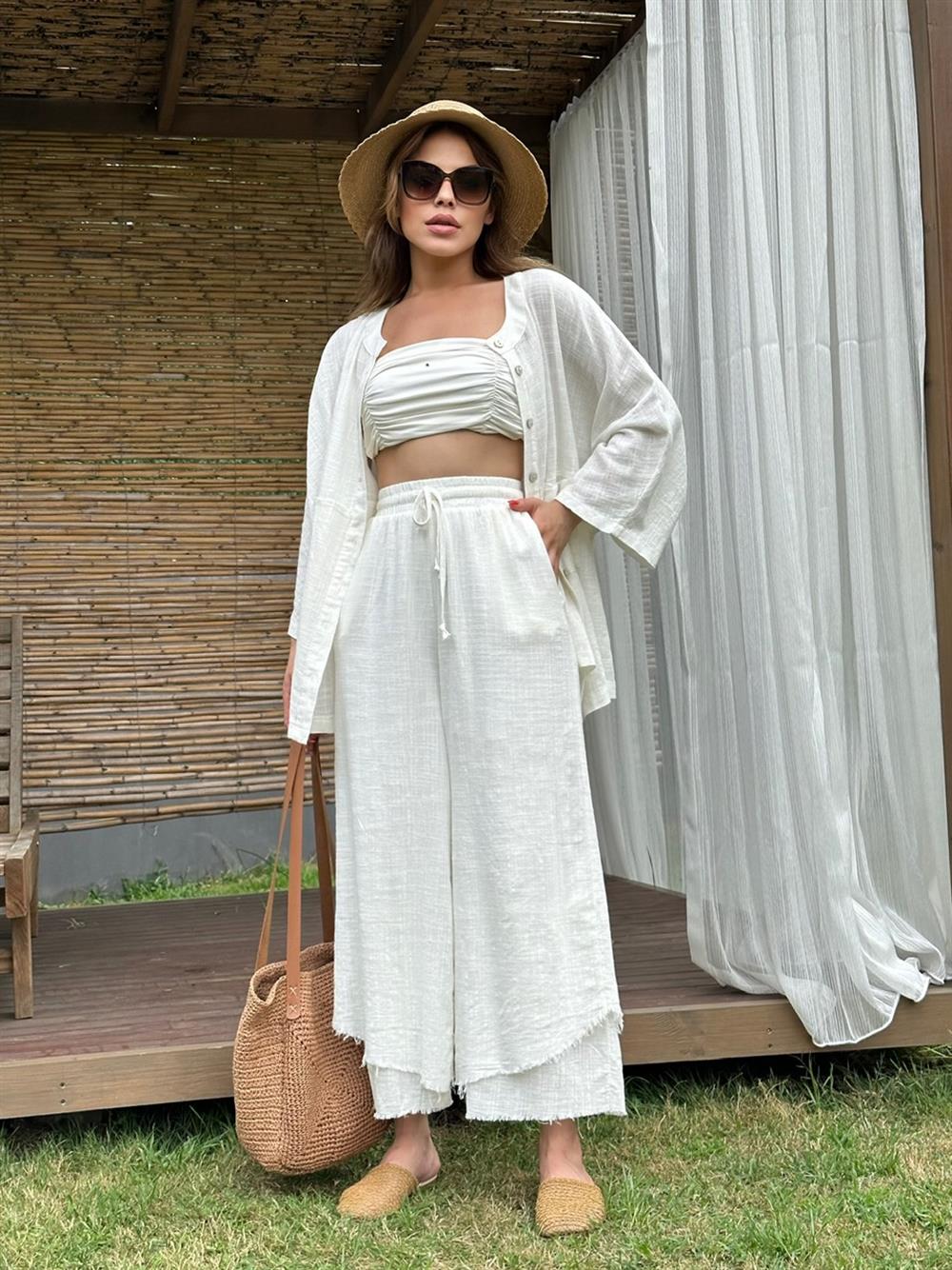 BEYAZ TASARIM KETEN TAKIM