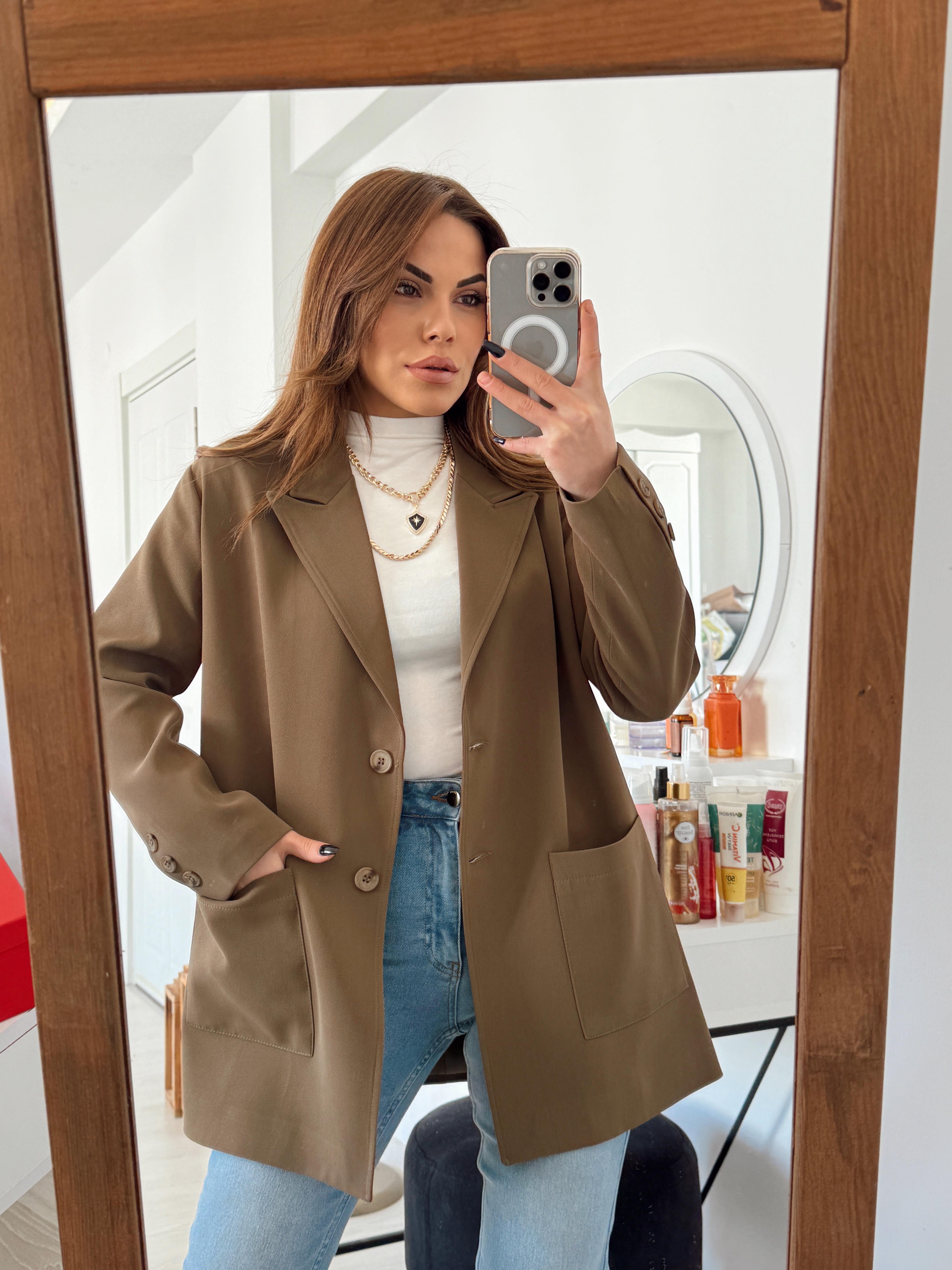 BÜYÜK CEPLİ BLEAZER CEKET YEŞİL