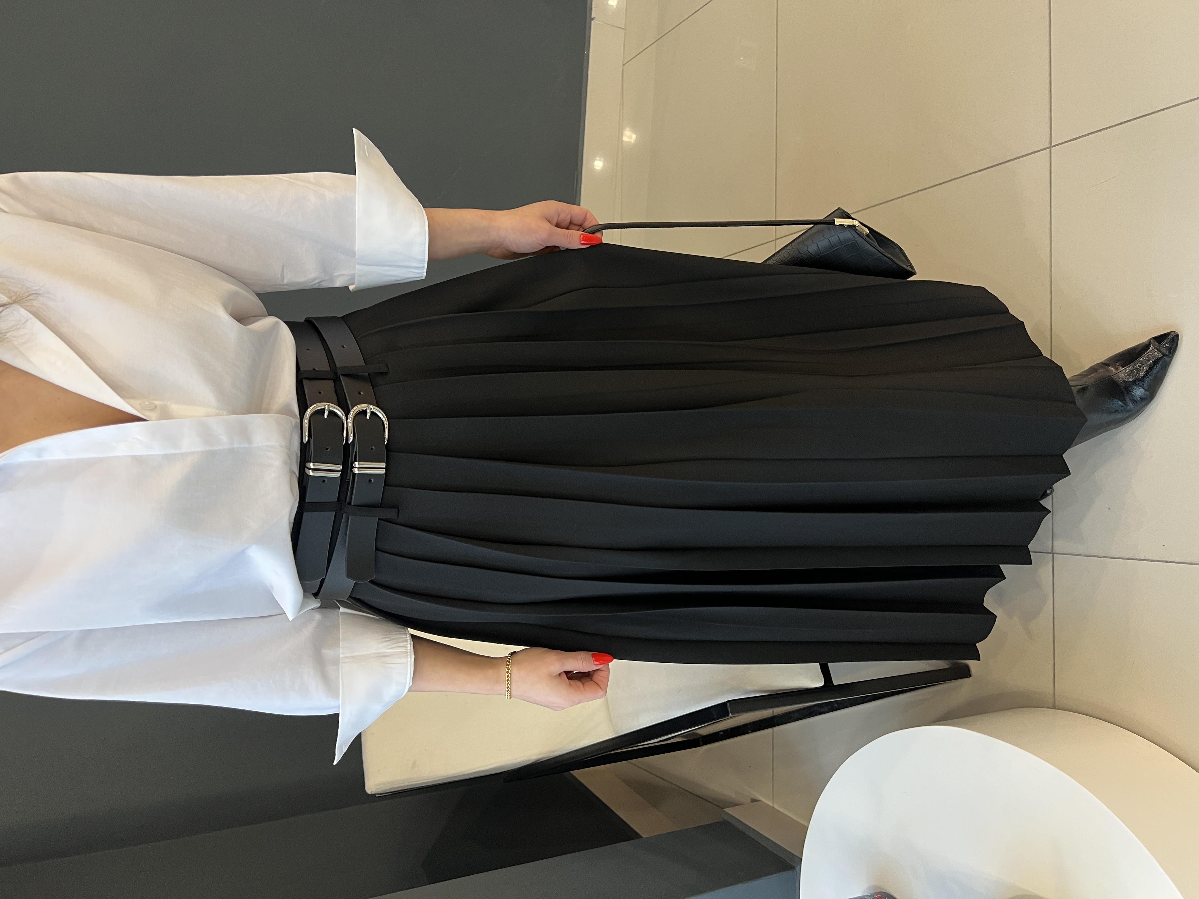 ÇİFT KEMERLİ TASARIM ETEK 