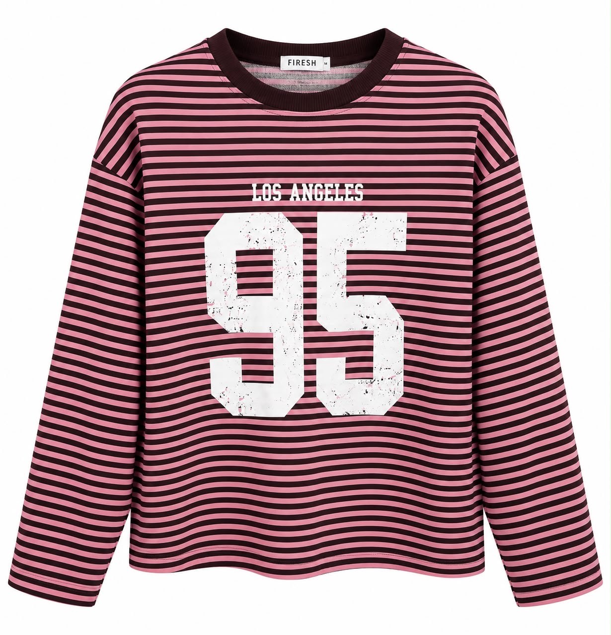 Çizgili Basic  Sweat 95 Pembe