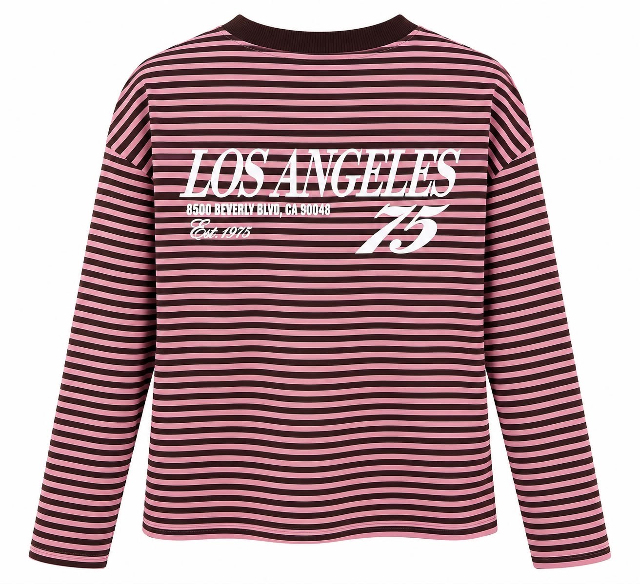 Çizgili Basic  Sweat Los 75 Pembe