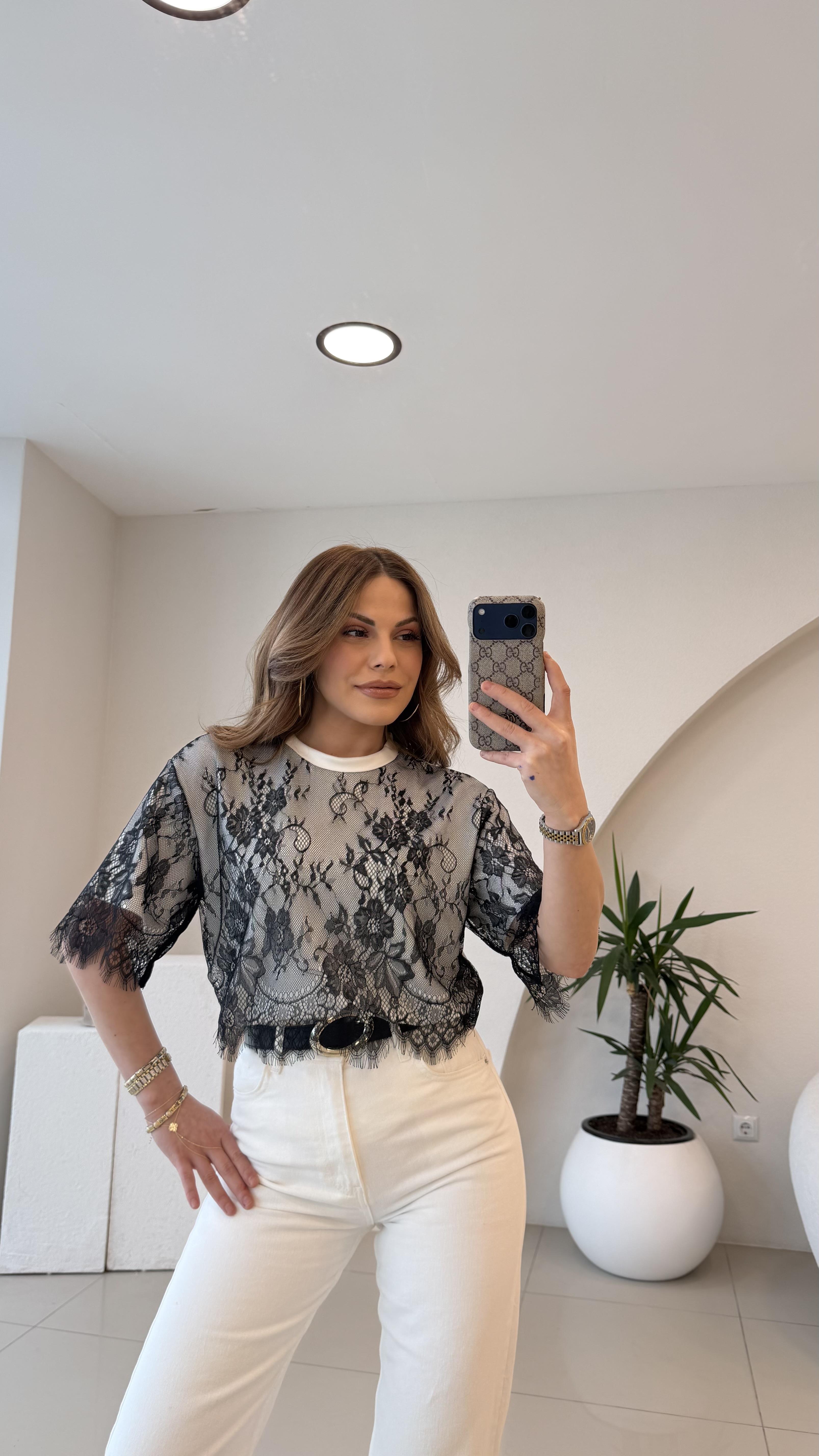 DANTEL DETAYLI MODAL TSHİRT