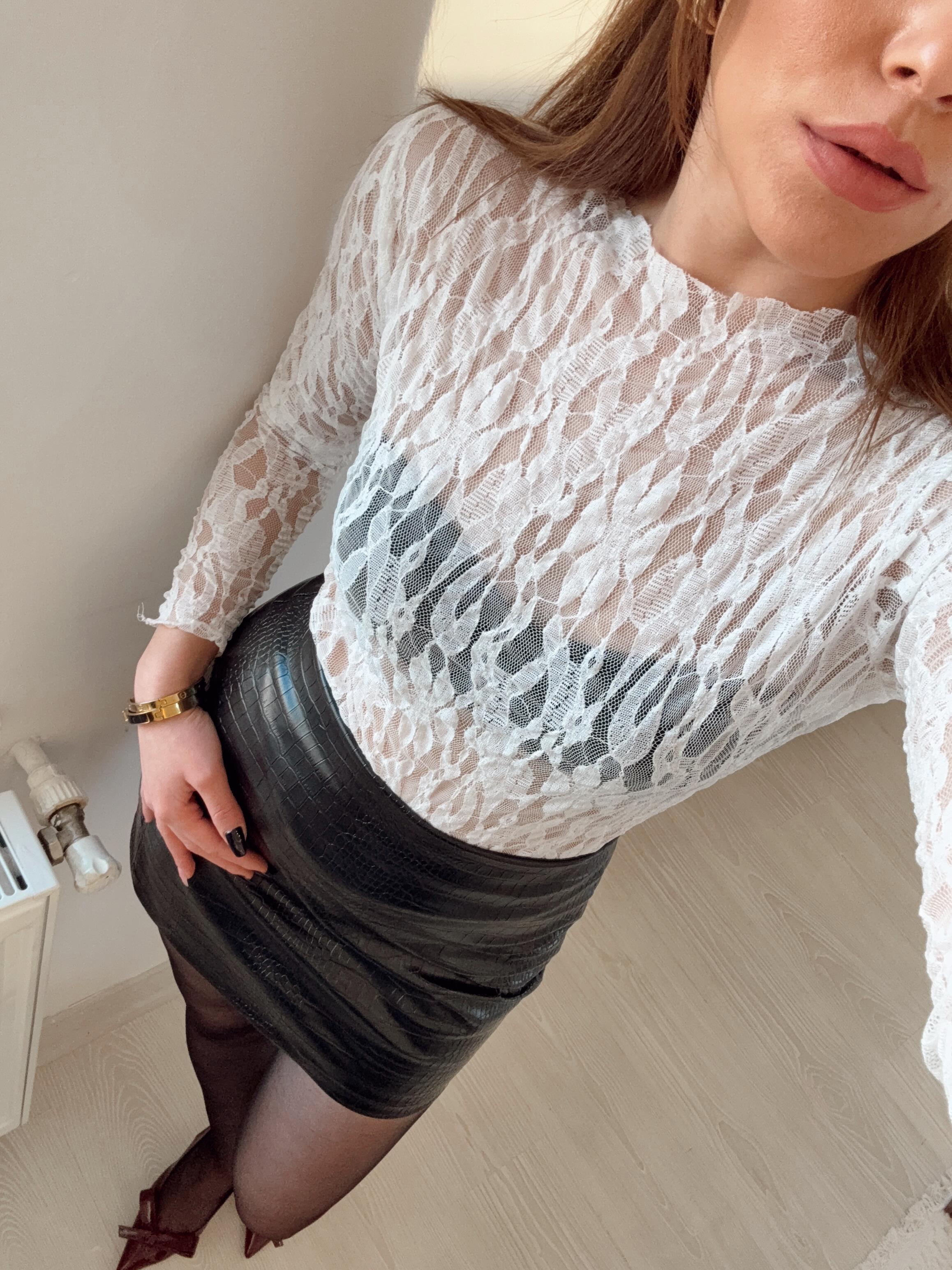 DANTELLİ TÜL BLUZ BEYAZ