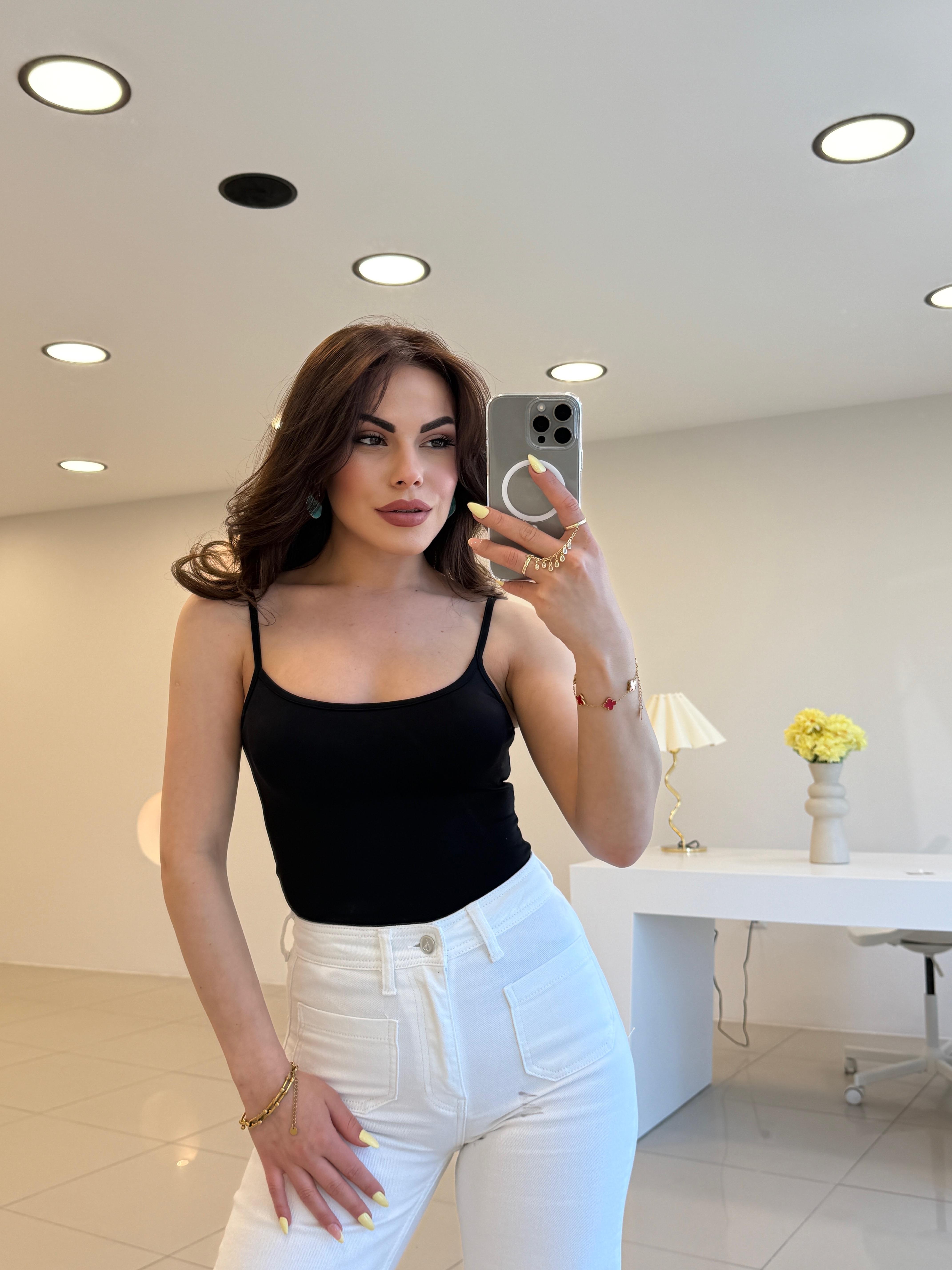 DİLVİN İP ASKILI ATLET SİYAH