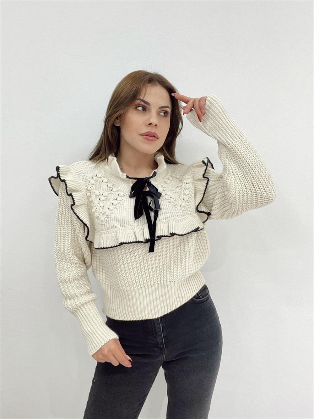 EKRU BAĞLAMALI KAZAK